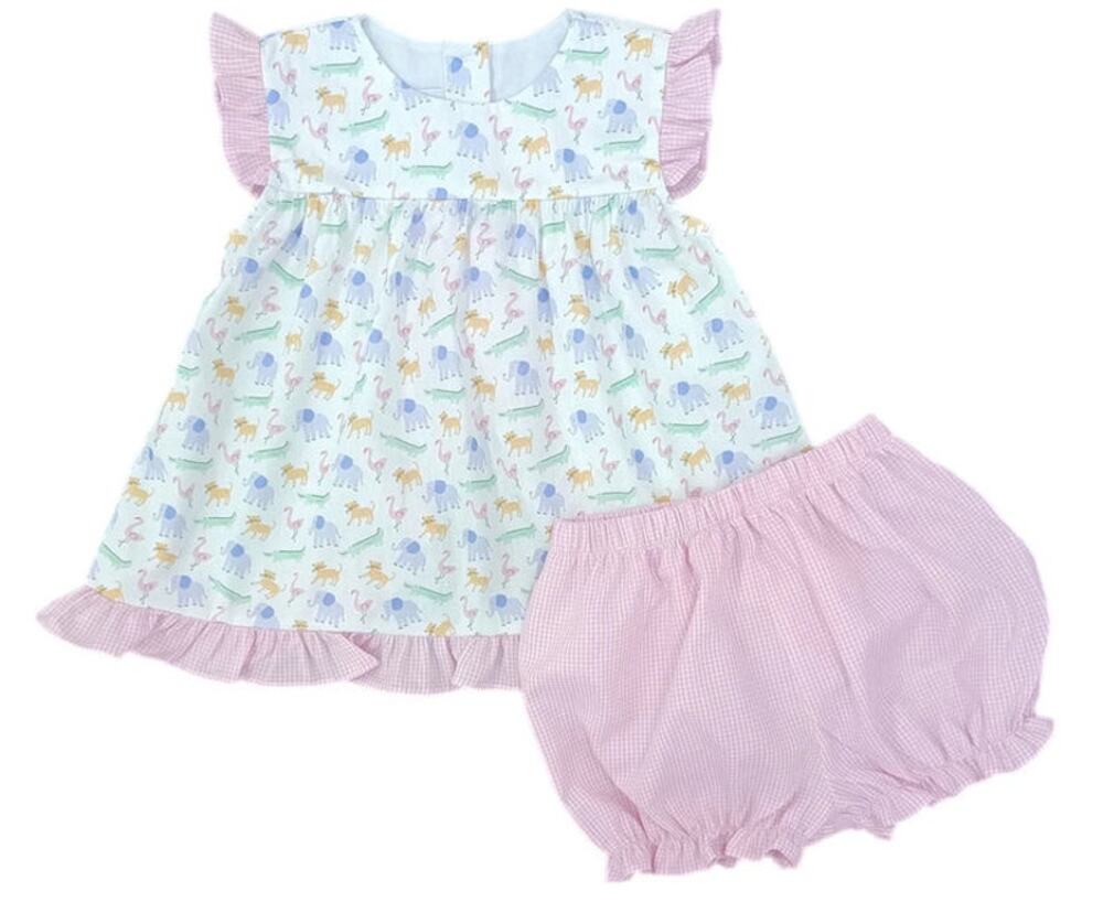 James and Lottie‎ Natalie Bloomer Short Set, ZOO-pendous NWT size 6mo
